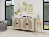 Rattan 4 Door Cabinet, Suitable for Bedroom, Living Room, Study W688P223028
