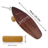 Surf-Inspired Wooden Balance Board with Wheel Enhance Core Strength, Stability, and Fun for 87767321
