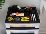 5-Drawer Narrow Plastic Storage Drawer Cart with Organizer Top, Black 32678976