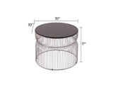 CT901 Modern Contemporary Metal Nested base and Tinted tempered glass top material 30" Coffee Table, B009P306194