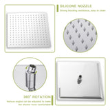 Dual Shower Head - 16 Inch Ceiling Mount Square Shower System with Rough-in Valve, Chrome W124357657