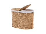 Oval Laundry Hamper with Lid, Woven Natural Water Hyacinth Laundry Hamper 64065472