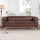 84.06Inch Width Traditional Square Arm removable cushion 3 seater Sofa W68041370