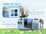 Wooden Outdoor Playhouse for Kids, with Flower Pot Holders, Door, Windows & Service Window for Ages 08532742