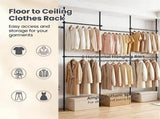 No Drill Floor to Ceiling Tension Clothes Rack, Heavy Duty Carbon Steel Garment Organizer with 4 41293919