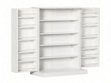 White 41" Modern Freestanding Kitchen Pantry Double Door Storage Cabinet with Adjustable Shelves 18300123
