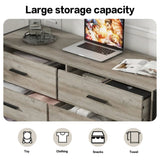 Wood Dresser with 6 Drawers, Wooden Storage Closet for Bedroom, Solid Clothes Cabinet with Sturdy W1820P145379