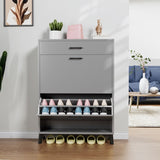 ZNTS Shoe Storage Cabinet for Entryway, Free Standing Shoe Organizer with 2 Flip Drawers, Hidden Shoe W578124378