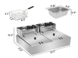 Dual Tank Electric Deep Fryer, 22.8QT/21.6L Large Capacity 110V 3400W with 15806454