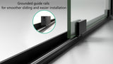 56-60" W x 72" H Semi-Frameless Sliding Shower Door, 5/16" Clear SCGG Tempered Glass, Matte W2011P272617