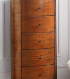 Walnut Finish 1pc Chest of Five Drawers Marble Top Ball Bearing Glides Bedroom Furniture B01146546