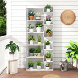 White 6-Tier Bookshelf Wooden Bookcase 82281468