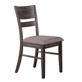 Almeta Solid Wood Slat Back Upholstered Dining Chairs, Set of 2 -Dark Umber Brown Finish T2574P164540