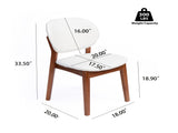 MidCentury Modern Dining Chairs Set of 2, Solid Rubber Wood Dining Side Chairs with Cream White PU W5599P547504