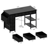 47.3" Computer Desk with 7 Drawers, Extra Large Side Pocket, and Power Outlets Ideal for Home W2887P240012