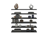 Madison 6-Piece Floating Wall Shelves Set, Wood Wall Mounted Display Shelves for Home Decor and B128P611063