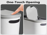2 Packs Bathroom Trash Can, 2.6 Gallon Small Plastic Garbage Bucket Bin with Lid, White 23804406