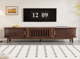 Modern Farmhouse TV Stand for 75" TVs, Wood Entertainment Center with Storage Cabinet, TV Console N710P257615P