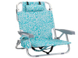 1 PCS Aluminum Beach Chair, 8.5 Inch Seat Height Teal Tribal Pattern, Adjustable Folding Chair with 78014252