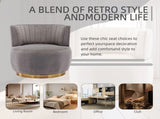COOLMORE 360 Degree Swivel Cuddle Barrel Accent Sofa Chairs, Round Armchairs with Wide Upholstered, W395102772