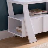 Contemporary TV Stand with Four Shelves and One Drawer - White B107131412