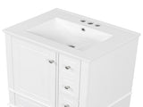 24" Bathroom Vanity with Sink and Drawers, White Freestanding Vanity Cabinet with Ceramic Top and 00086938