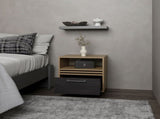 Baldwin City Nightstand, Bedroom, Light Oak/Black B092P254745