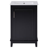 20 Inch Modern Small Bathroom Vanity Cabinet With Ceramic Basin- 20*14.5*33.3 Inches,Ample N729P170386B