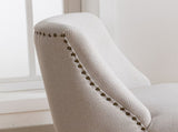 Counter Height Swivel Barstools, 26'' H Seat Height Upholstered Bar Stools Set of 2, Fabric in Ivory W1143P151490