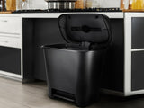Trash Can, 20.1 Gallon Plastic Step Garbage Bin with Foot Pedal Lid, Black 12646660