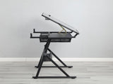 black adjustable tempered glass drafting printing table with chair 43921214