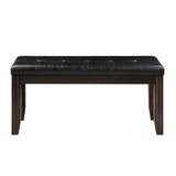 Black and Espresso Bench with Tufted Cushion B062P181299