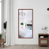 60"x30" Oversized Modern Rectangle Bathroom Mirror with walnut Frame Decorative Large Wall Mirrors W708P297663