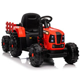 ZNTS Ride on Tractor with Trailer,24V 400W Powered Electric Tractor Toy w/Remote Control,electric car for W1578P194696