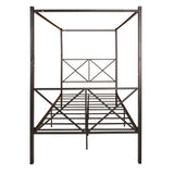 Metal Canopy Bed Frame, Platform Bed Frame with X Shaped Frame Full Black W84041891