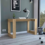 Writing Desk with Ample Workstation and Sturdy Legs, Light Oak B097133091