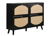 2 rows of 4 dump buckets with high-leg arched rattan shoe cabinet particle board plastic rattan 05313315