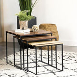 Natural and Black 3-piece Nesting Table B062P153608