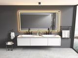84 x 48 Inch LED Bathroom Mirror with Front and Backlight, Wall Mounted Vanity Mirror with Aluminum W2287P282063
