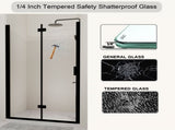 Semi-Frameless Folding Pivot Hinged Shower Door 34-35.2 in. W x 72 in. H,1/4" Tempered W3887P395451