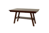 Dining Table Rectangle Dining Table w Shelve 1pc Counter Height Table Only Rubber wood Dark Walnut B011P192197