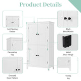 Elegant Bathroom Floor Storage Cabinet, Bathroom Storage Unit, Freestanding Cabinet with 4 Doors, N725P188461K
