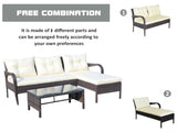 Outdoor patio Furniture sets 2 piece Conversation set wicker Ratten Sectional Sofa With Seat W20966894