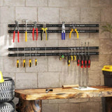 Black Magnetic Tool Organizer Strips - Carbon Steel Construction, Ideal for Clutter-Free 63375487