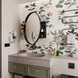 31.5 Inch Surface Mount Round Metal Framed Medicine Cabinet with Mirror and Adjustable Shelves Black W1435P194674