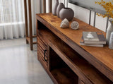 72 inch TV Stand Console for TVs up to 85 inches, No Assembly Required, Whiskey Finish B108P160186