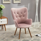 ZNTS Doarnin Contemporary Silky Velvet Tufted Button Back Accent Chair, Mauve T2574P164269