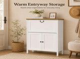 Shoe Cabinet with Flip Drawer, Boot Rack and 6 Boot Clips, Narrow Entryway Shoe Cabinet with 81940759