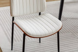Dining Chairs Set of 2 Mid Century Modern Retro Faux Leather Chair with Bentwood Upholstered Seat W1622123546