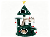 Christmas Themed Cat Tree, 50" Multi-Level Cat Tower with 2 Cozy Plush Condos, Natural Sisal 21830212